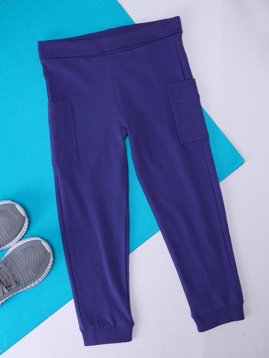 Milou Kids Cotton Solid Jogger Bio Washed Pants for Boys NPSBB005-SKPBL