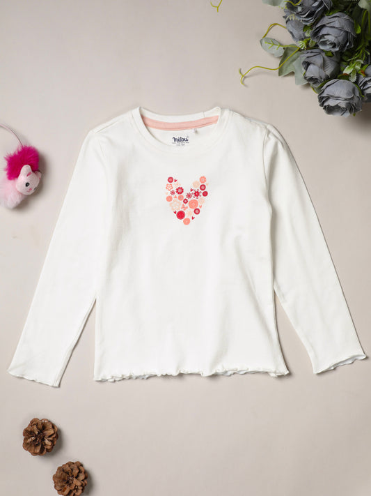 Milou Cotton Full Sleeves Bio Washed Printed T-Shirt -NPSTG002-WSPWH
