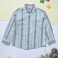 Milou Boys Full Sleeve Stripedd Bio-Washed Shirt Sky Blue Striped