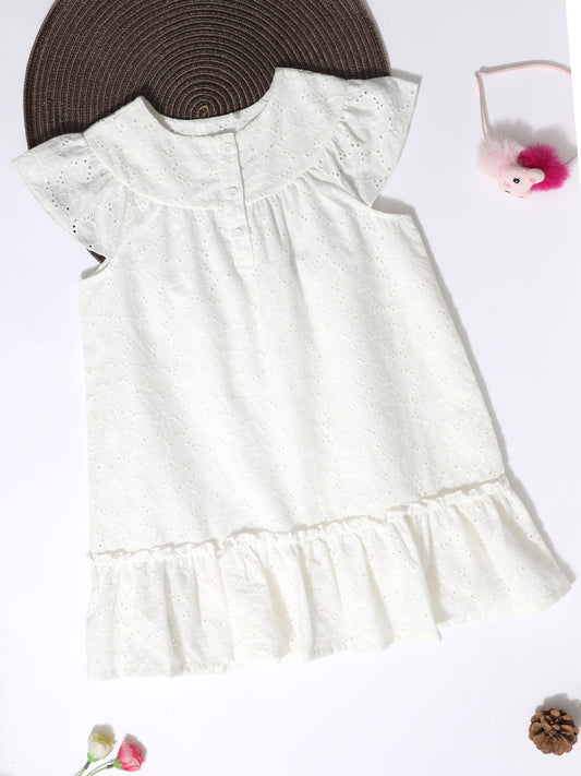 Milou Cotton Printed Dress -TGDRS005-WH