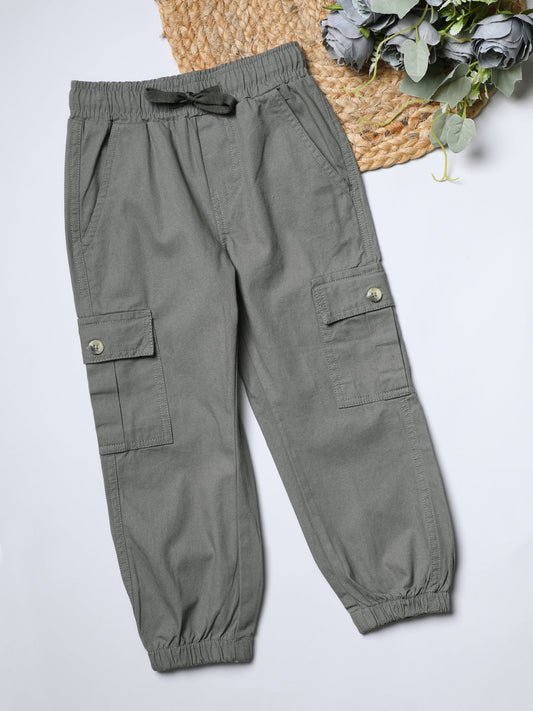 Milou Kids Cotton Solid Woven Pants for Boys TBNCTRS059-DSTN