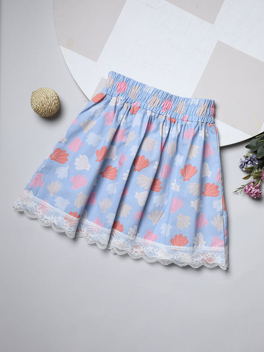 Milou Kids Cotton Bio Washed Printed Skirt for Girls -TGNCSKT060-BLAOP