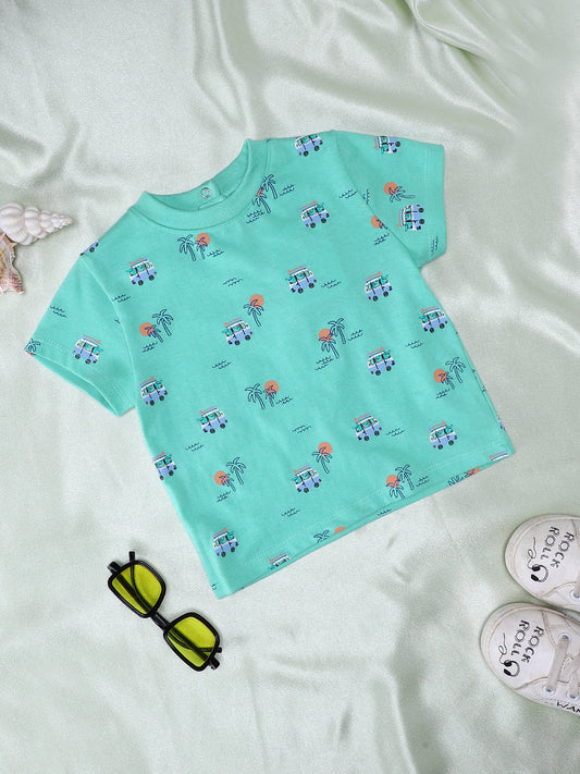 Milou Cotton Half Sleeves Bio Washed Printed T-Shirt -MGBBB001-OCWAOP