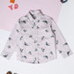 Milou Boys Full Sleeve Printed Bio-Washed Shirt Pink Leaf Print