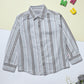Milou Boys Full Sleeve Stripedd Bio-Washed Shirt Grey Striped