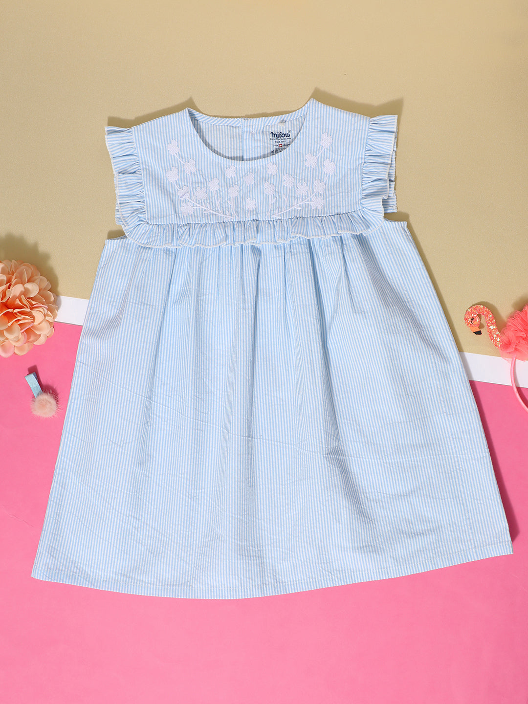 Milou Cotton Printed Dress -TGDRS001-BL