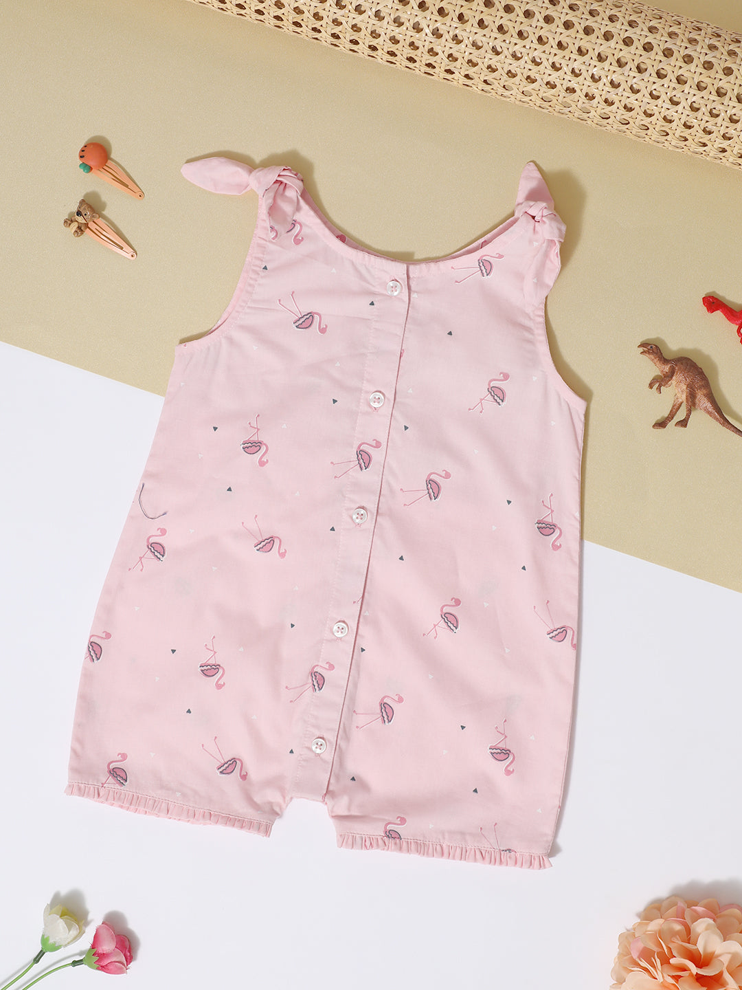 Milou Kids Cotton Bio Washed Printed Romper for Girls - BGRMP041-AOPPK