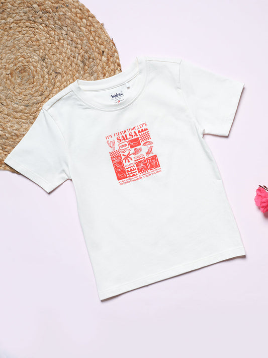 Milou Cotton Half Sleeves Bio Washed Printed T-Shirt -NPSBB006-WSPWH