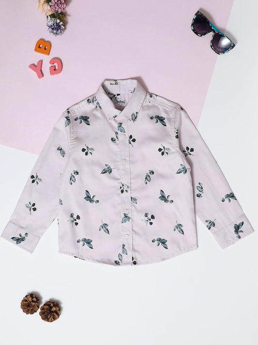 Milou Kids Cotton Full Sleeves Printed Bio Washed Shirt for Boys-SH-RE023-PK