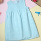Girls Aqua Cotton Dress | Toddler Sleeveless A-Line Dress | Milou Kids