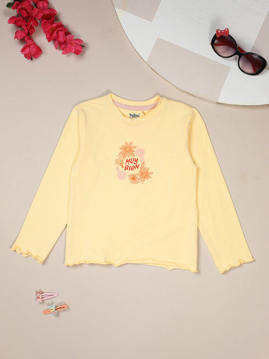 Milou Cotton Full Sleeves Bio Washed Printed T-Shirt -NPSTG007-BACR