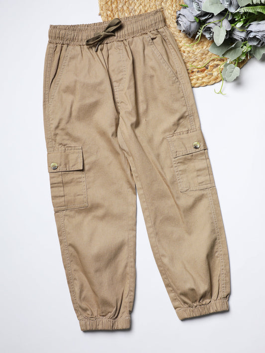 Milou Kids Cotton Solid woven Pants for Boys TBNCTRS059-TN