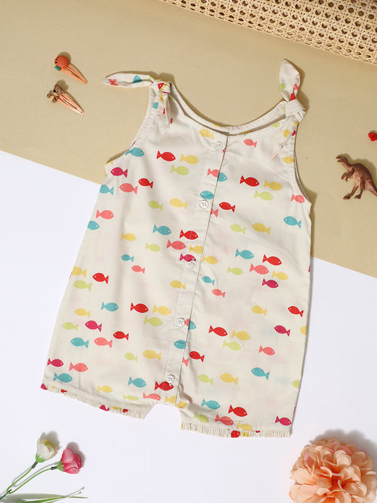 Milou Kids Cotton Bio Washed Printed Romper for Girls - BGRMP041-AOPSD