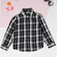 Milou Boys Full Sleeve Checked Bio-Washed Shirt Black Check