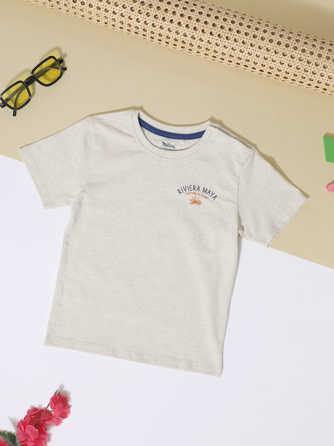 Milou Cotton Half Sleeves Bio Washed Printed T-Shirt -NPSBB001-OTME
