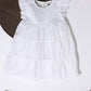 Milou Girls 3 Tier Swiss Dot Dress White