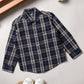 Milou Boys Cotton Full Sleeve Checked Shirt Navy Blue Check