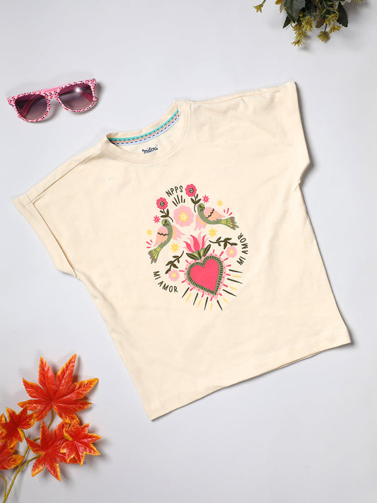 Milou Cotton Half Sleeves Bio Washed Printed T-Shirt -NPSTG020-FG