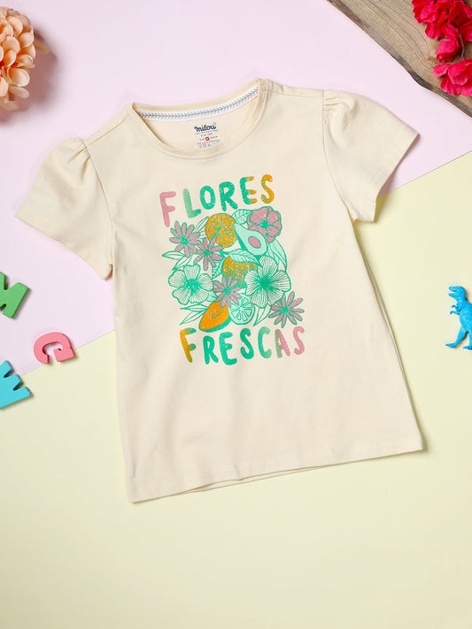 Milou Cotton Half Sleeves Bio Washed Printed T-Shirt -NPSTG022-FG