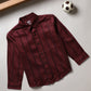 Milou Boys Full Sleeve Stripedd Bio-Washed Shirt Maroon Striped