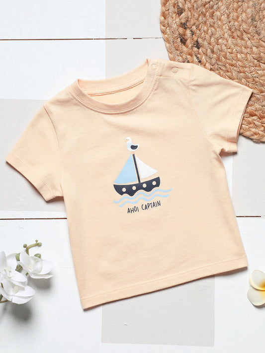 Milou Cotton Half Sleeves Bio Washed Printed T-Shirt -MGBBB003-ALCR