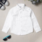 Milou Boys Full Sleeve Solid Bio-Washed Shirt White