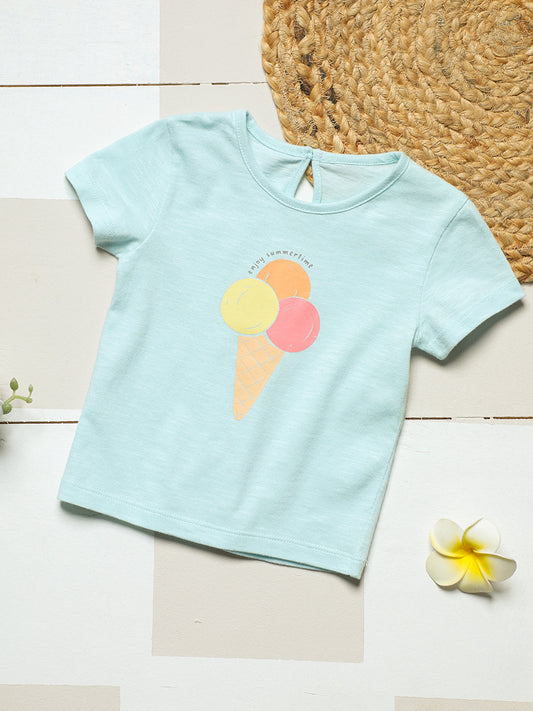 Milou Kids Cotton Bio Washed Printed Top for Girls -MGBBG008-BLGL