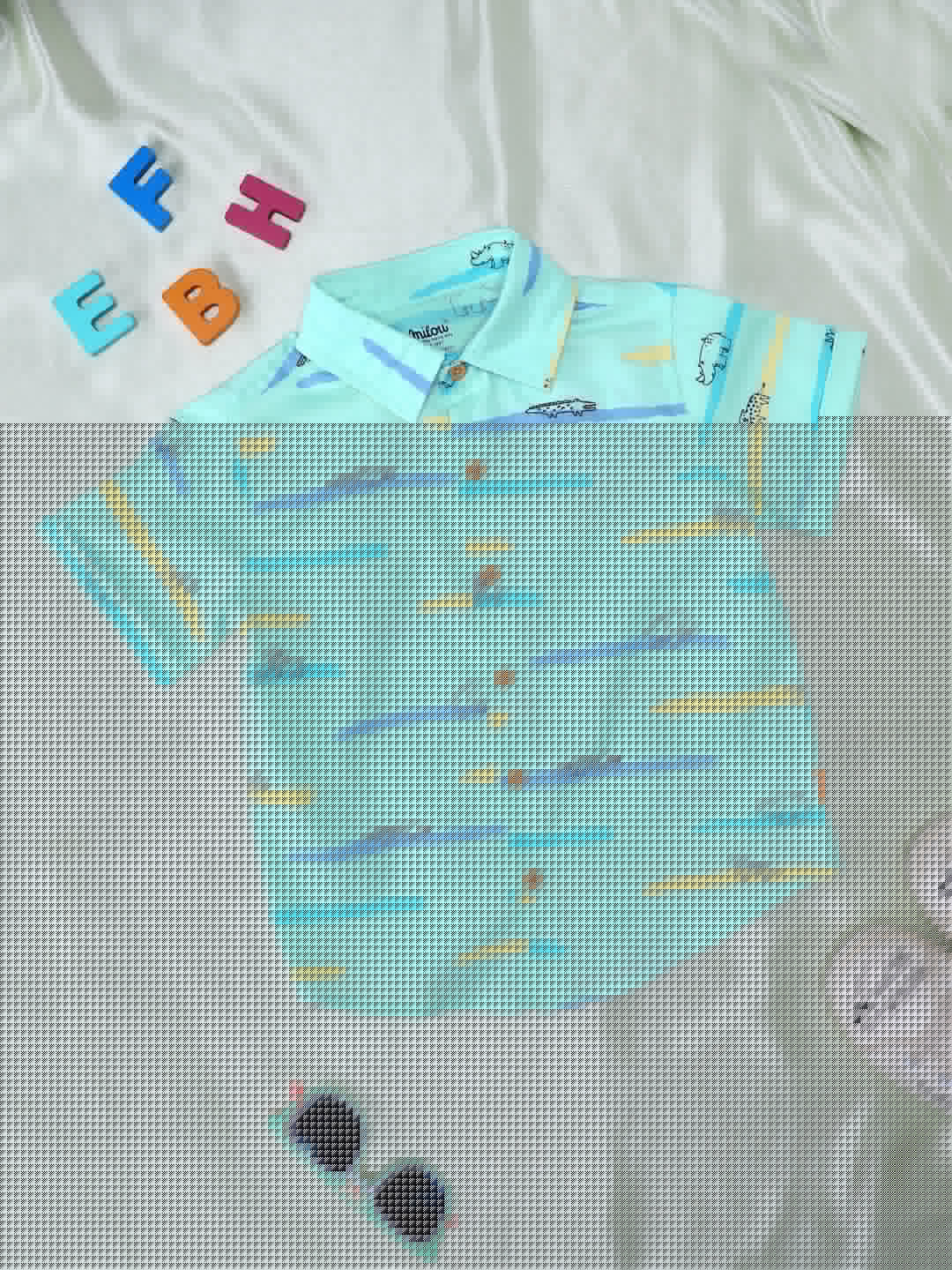 Milou Kids Cotton half Sleeves printed Bio Washed Shirt for Boys-TBANSHT020-MLJD