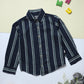 Milou Boys Full Sleeve Stripedd Bio-Washed Shirt Navy Blue Striped