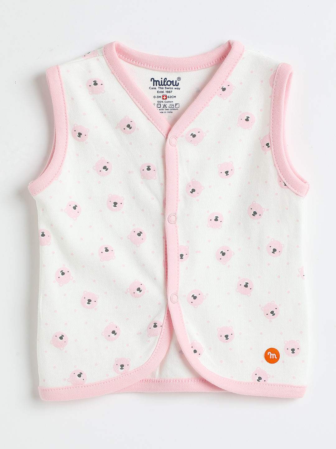 Milou Infant Cotton Bio-Washed Jabla all-over Animal prints Pack of 3