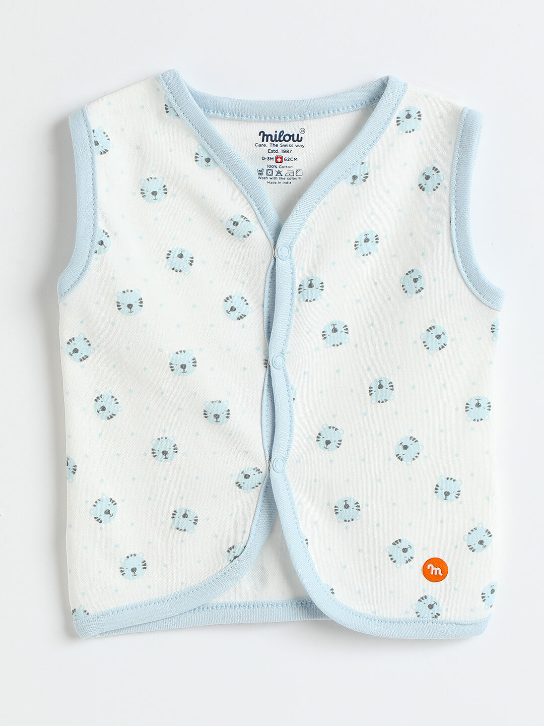 Milou New Born Unisex Cotton Sleeve less Jabala Pack of 3