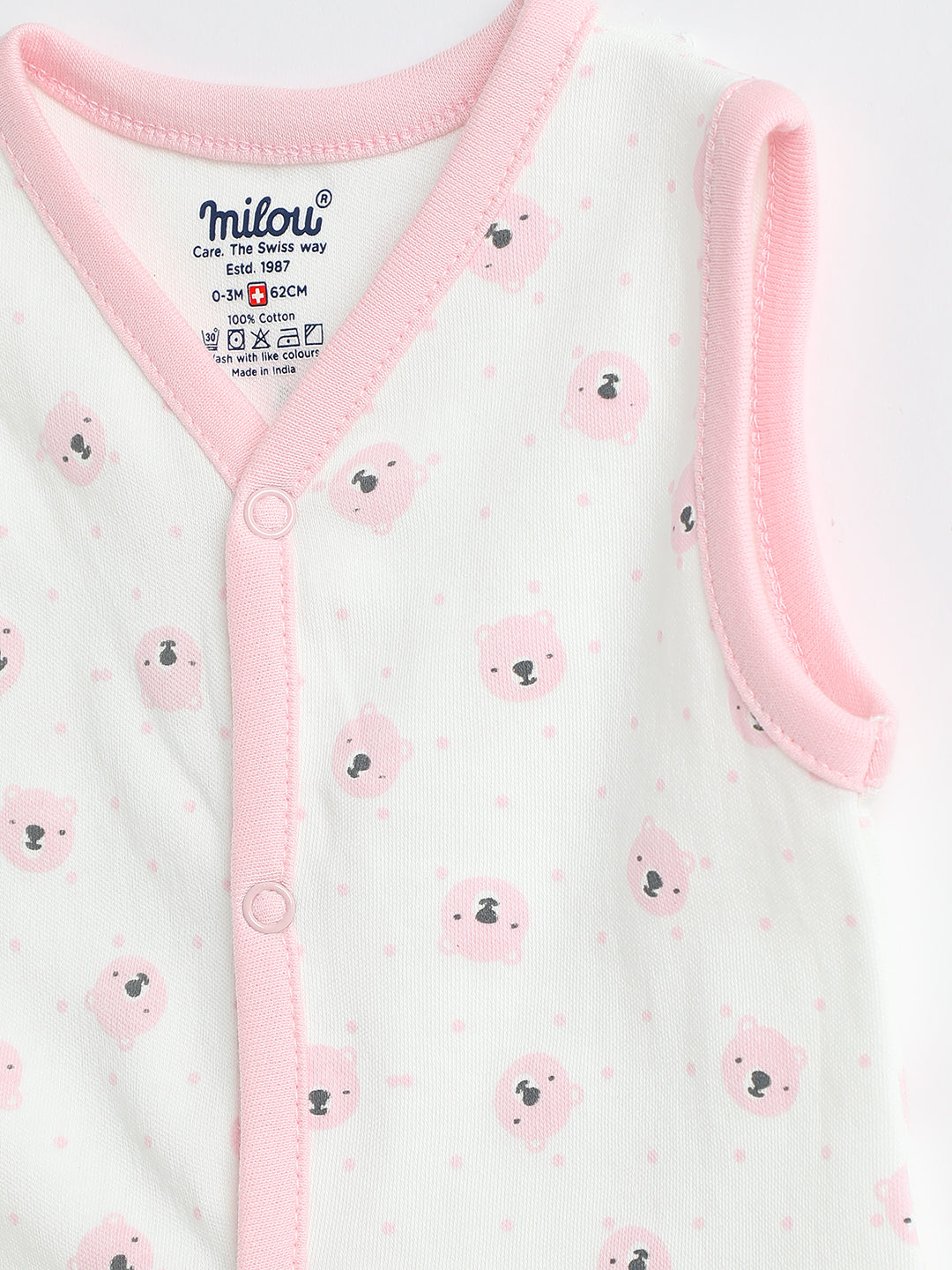 Milou Infant Cotton Bio-Washed Jabla all-over Animal prints Pack of 3