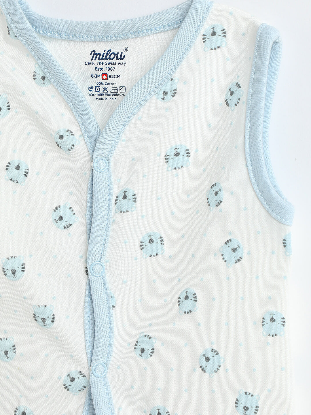 Milou New Born Unisex Cotton Sleeve less Jabala Pack of 3