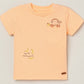 Milou Boys Bio-Washed T-Shirt & Shorts Set Peach & Blue