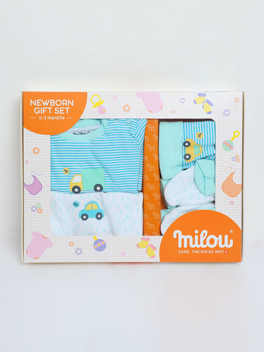 Milou Newborn Baby Romper Gift Set Blue Set