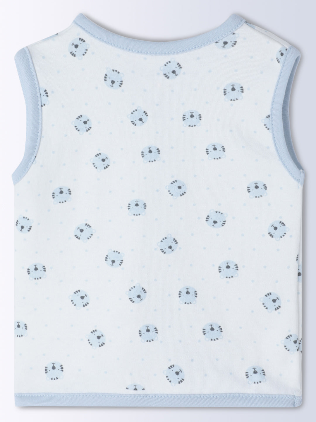 Milou Kids Cotton Bio Washed Bear Printed Pack of 3 Jabla for Boys & Girls - White