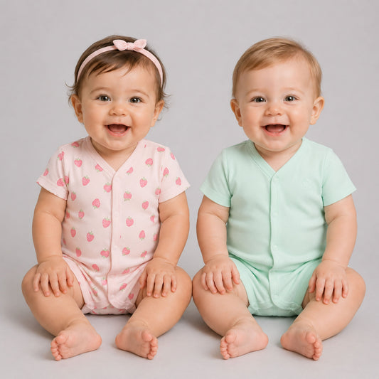Milou Baby Cotton Short Sleeve Romper Pack of 2