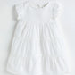 Milou Girls 3 Tier Swiss Dot Dress White