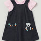 Milou Baby Girls Pinafore Set Navy & Pink Set