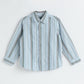 Milou Boys Full Sleeve Stripedd Bio-Washed Shirt Sky Blue Striped