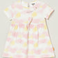 Milou Girls Cotton Solid Bio-Washed Dress Tie Dye Print
