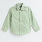 Milou Boys Full Sleeve Solid Bio-Washed Shirt Mint Green
