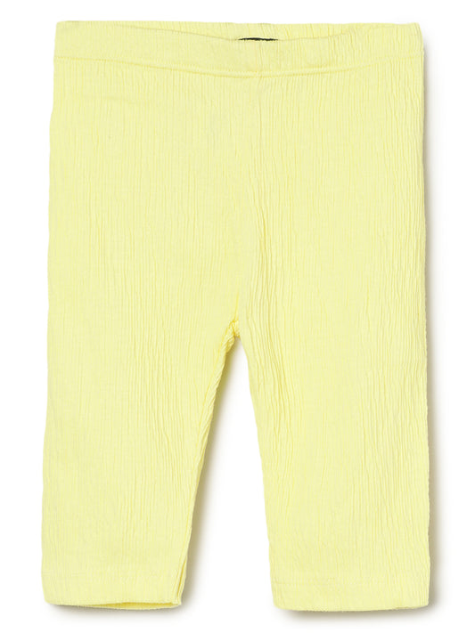 Milou Kids Cotton Solid Bio Washed Leggings for Girls -Yellow