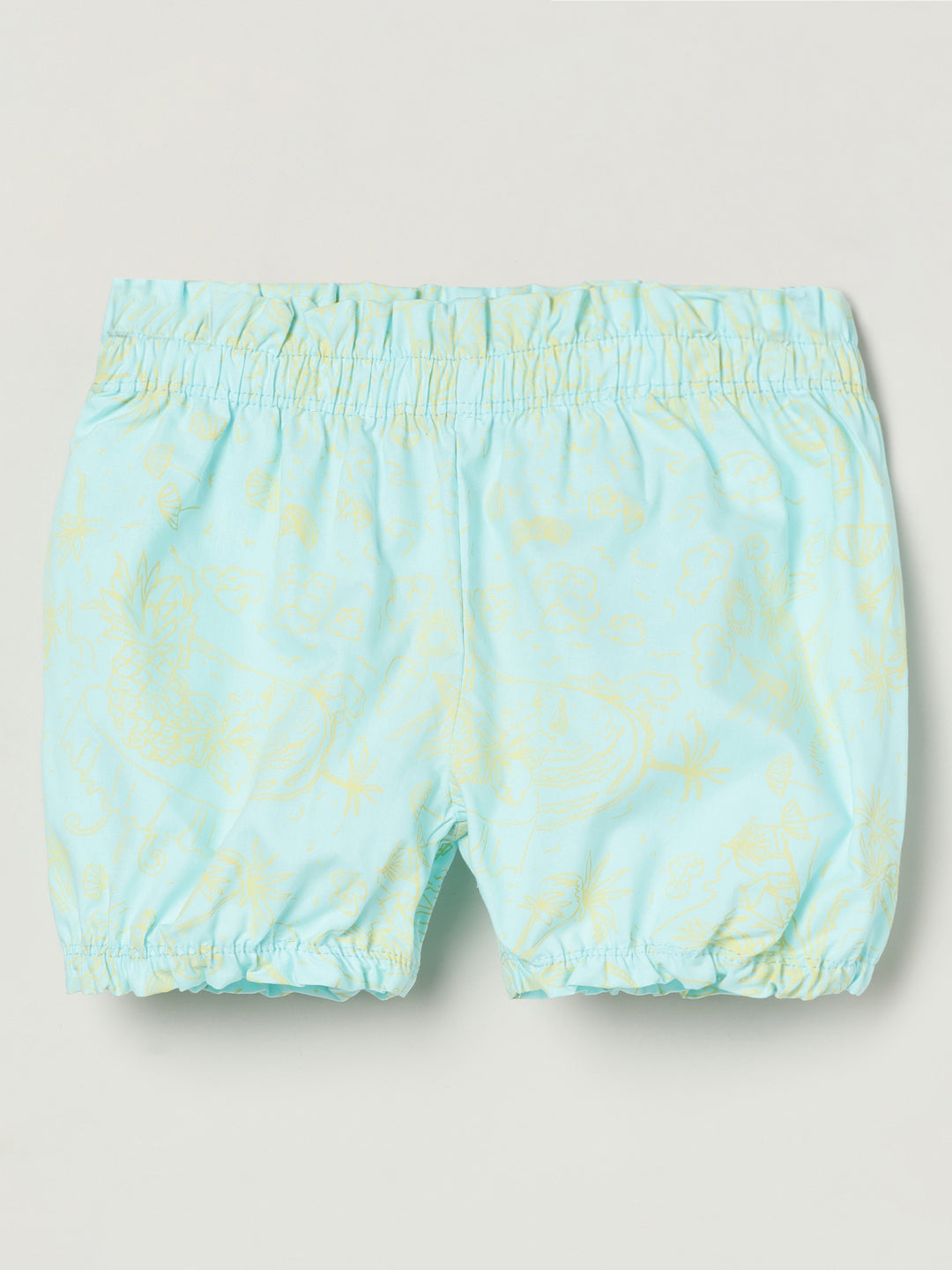 Milou Kids Cotton Bio Washed Printed Girls Shorts for Girls -Light Blue