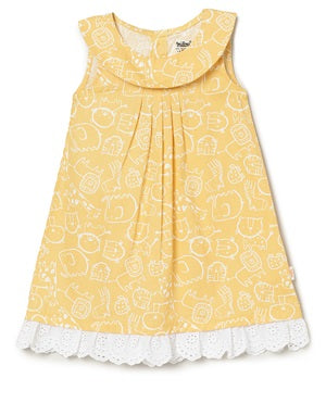 Milou Baby Girls Yellow Cotton Dress