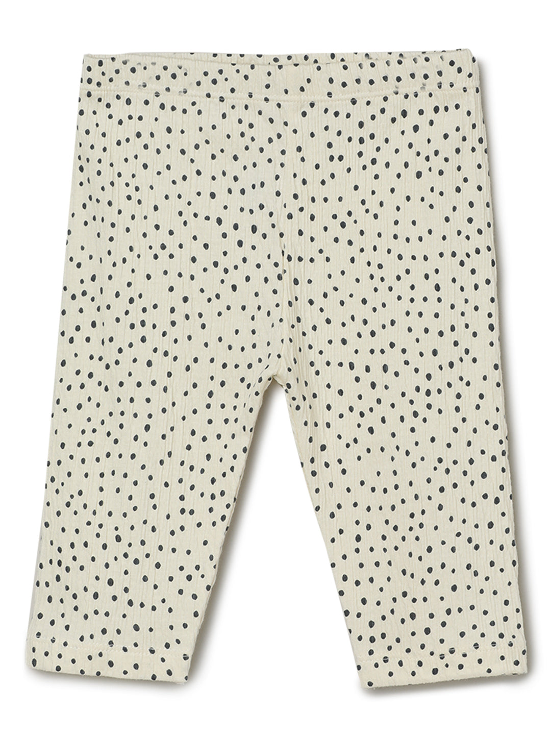 Milou Kids Cotton Bio Washed Polka Designed Leggings for Girls -Cream