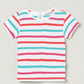 Milou Baby Girls Multi- Colour Striped Short Sleeve Graphic T-Shirt