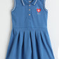 Milou Girls Cotton Printed Dress Blue