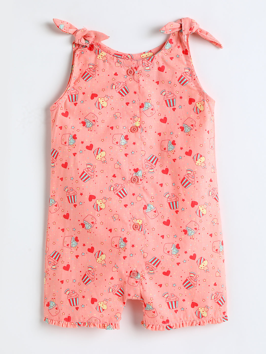 Milou Kids Cotton Bio Washed Printed Romper for Girls - BGRMP041-AOPCL