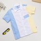 Milou Boys Half Sleeve Triple Colour Shirt Blue & Yellow